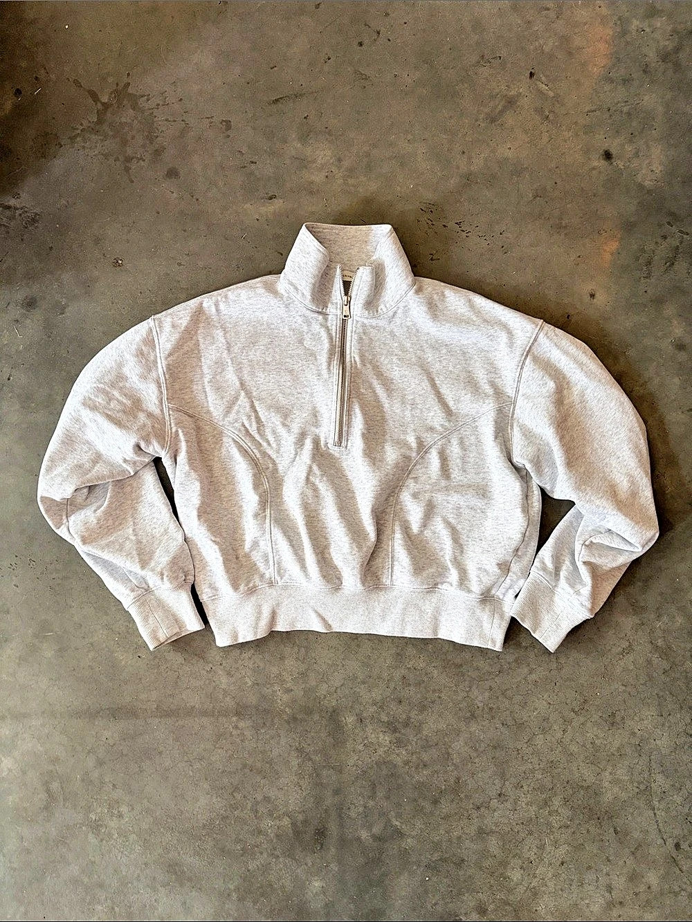 LilySilk Quarter-Zip Pullover in Gray Size Small
